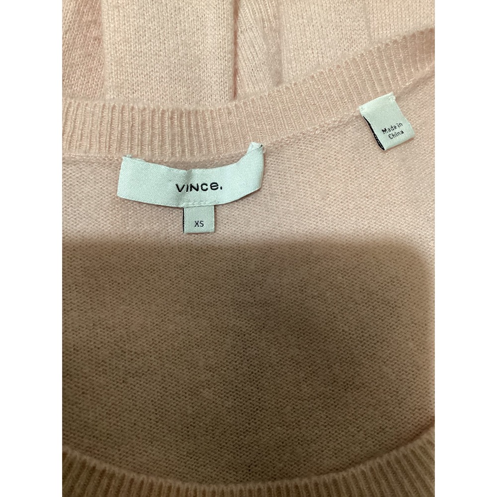 Vince Pink Scoop Neck Long Sleeve Wool Cashmere Sweater XS - Picture 4 of 5